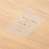 Elegant Black Minimalist Calligraphy Acryleinladungen (Ablage )