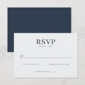 Elegant Black Minimalist RSVP Karte (Vorne/Hinten)