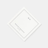 Elegant Black Minimalist Typografisch Serviette (Ecke)
