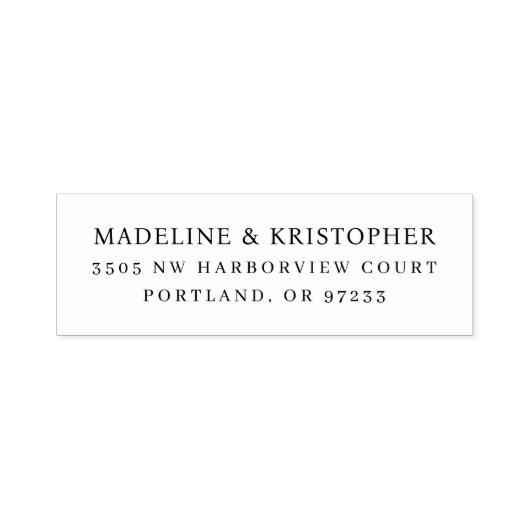 Elegant Black Minimalist Typographic Permastempel (Design)