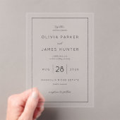 Elegant Black Minimalist Wedding Invitation Acryleinladungen (Insitu (Handheld))