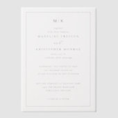 Elegant Black Minimalist Wedding Invitation Pergament Einladungen (Vorderseite)