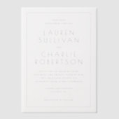 Elegant Black Minimalist Wedding Invitation Pergament Einladungen (Vorderseite)