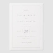 Elegant Black Minimalist Wedding Invitation Pergament Einladungen (Vorderseite)