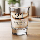 Elegant Black Modern 21. Geburtstag Schnapsglas