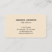 Elegant Black Monogram Initial Script Champagne Visitenkarte (Rückseite)