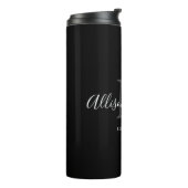 Elegant Black Monogram Newlywed Wedding Thermosbecher (Nach links gedreht)