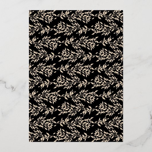 Elegant Black | Monogramm Rose Gold Wappen Hochzei Folieneinladung (Rückseite)