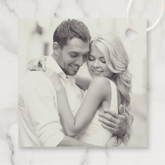 Elegant Black Mr. und Mrs. Script Custom Monogram Geschenkanhänger (Rückseite)