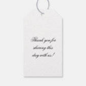 Elegant Black Mr. und Mrs. Script Custom Monogram Geschenkanhänger (Rückseite)