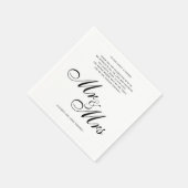 Elegant Black Mr. und Mrs. Wedding Danksagung Serviette (Ecke)