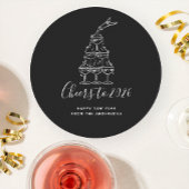 Elegant Black New Years Eve Party Paper Plate Runder Pappuntersetzer