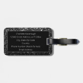 Elegant Black Ombre Glitzer Gepäckanhänger (Rückseite horizontal)