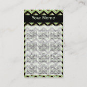 Elegant Black on Apple Green ZigZag Business Visitenkarte (Rückseite)