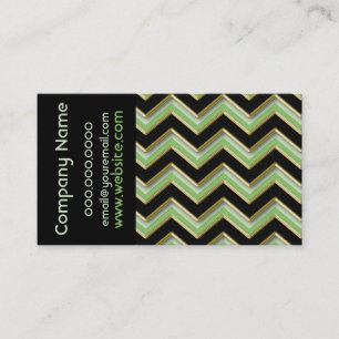 Elegant Black on Apple Green ZigZag Business Visitenkarte