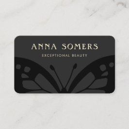 Elegant Black on BlackButterfly Visitenkarte