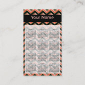 Elegant Black on Bright Coral ZigZag Business Visitenkarte (Rückseite)