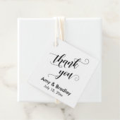 Elegant, Black on White Wedding Danke Geschenkanhänger (Beispiel)