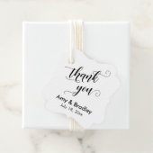 Elegant, Black on White Wedding Danke Geschenkanhänger (Beispiel)