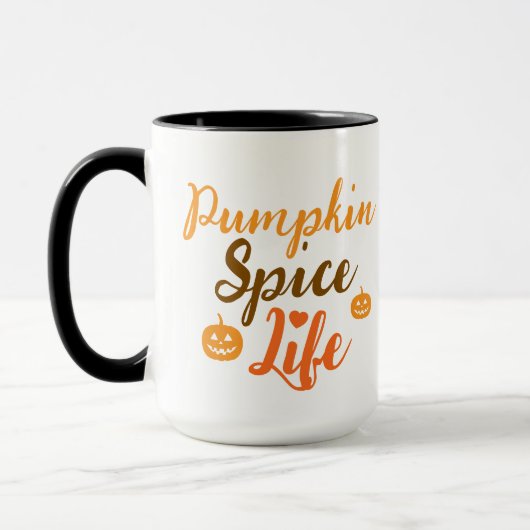 Elegant black &orang pumpkin Spice Life  Mug Tasse (Links)
