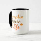 Elegant black &orang pumpkin Spice Life  Mug Tasse (Vorderseite Links)