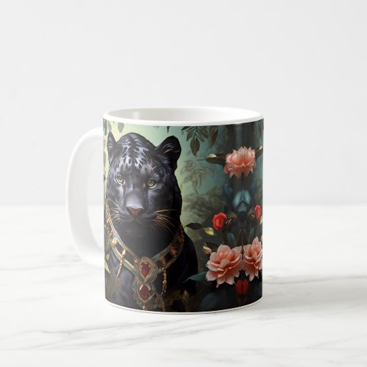 Elegant Black Panther Kaffeetasse (Vorderseite Links)