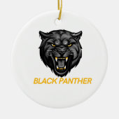 "Elegant Black Panther Oramen Keramik Ornament (Vorne)