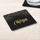 Elegant Black Paper Coaster Rechteckiger Pappuntersetzer (angewinkelt)