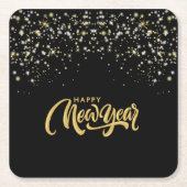 Elegant Black Paper Coaster Rechteckiger Pappuntersetzer (Vorderseite)