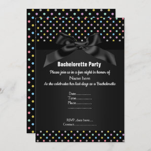 ELEGANT BLACK Pastel SPOT BACHELORETTE Einladung