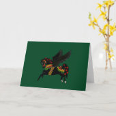 Elegant Black Pegasus Vintage-Style Holiday Card Karte (Gelbe Blume)