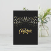 Elegant Black Personalized Invitation Card (Stehend Vorderseite)