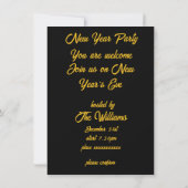 Elegant Black Personalized Invitation Card (Rückseite)
