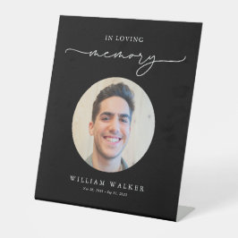Elegant Black Photo In Loving Memory Funeral  Sockelschild