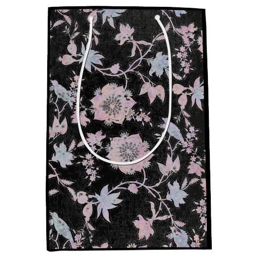 Elegant black, pink and blue, watercolours mittlere geschenktüte (Vorderseite)