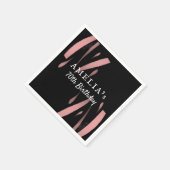 Elegant Black Pink Watercolor 70th Happy Birthday Serviette (Ecke)