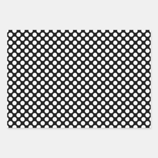 Elegant Black Polka Dot Wrapping Paper Sheets Geschenkpapier Set (Vorderseite)