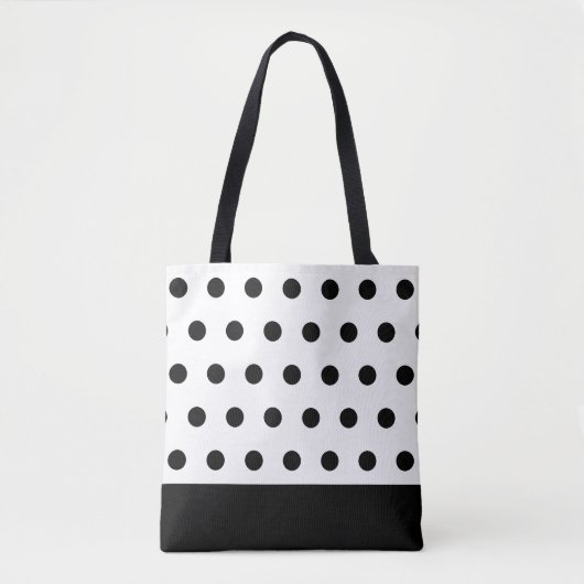 Elegant Black Polka Dots Tasche (Vorderseite)