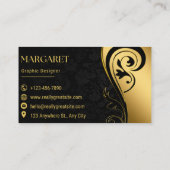 Elegant Black Professional Business Card Visitenkarte (Rückseite)