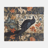 Elegant Black Raven William Morris Inspiriert Fleecedecke (Vorderseite (Horizontal))