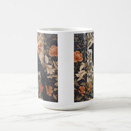 Elegant Black Raven William Morris Inspiriert Kaffeetasse (Mittel)