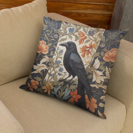 Elegant Black Raven William Morris Inspiriert Kissen
