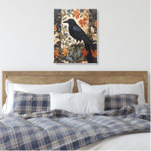 Elegant Black Raven William Morris Inspiriert Leinwanddruck (Insitu (Schlafzimmer))
