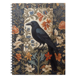 Elegant Black Raven William Morris Inspiriert Notizblock