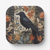 Elegant Black Raven William Morris Inspiriert Pappteller (Vorderseite)