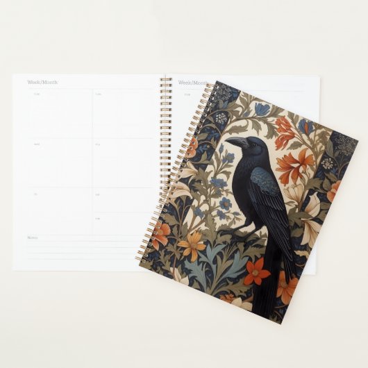 Elegant Black Raven William Morris Inspiriert Planer (Anzeige)