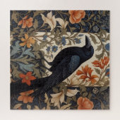Elegant Black Raven William Morris Inspiriert Puzzle (Horizontal)
