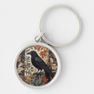 Elegant Black Raven William Morris Inspiriert Schlüsselanhänger
