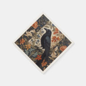 Elegant Black Raven William Morris Inspiriert Serviette (Ecke)