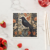 Elegant Black Raven William Morris Inspiriert Serviette (Beispiel)